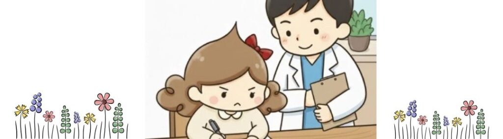 父(ジジ)が受ける透析の手術の同意書を記入する筆者と医師。