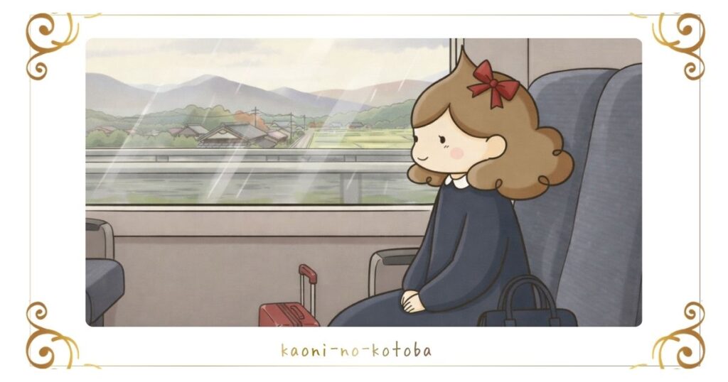 色んな想いを胸に、新幹線で入院中の父（ジジ）のもとへ向かう筆者かおにのイメージイラスト