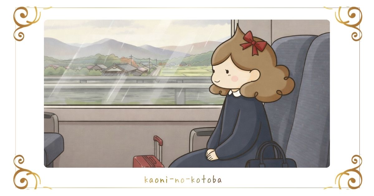 色んな想いを胸に、新幹線で入院中の父（ジジ）のもとへ向かう筆者かおにのイメージイラスト