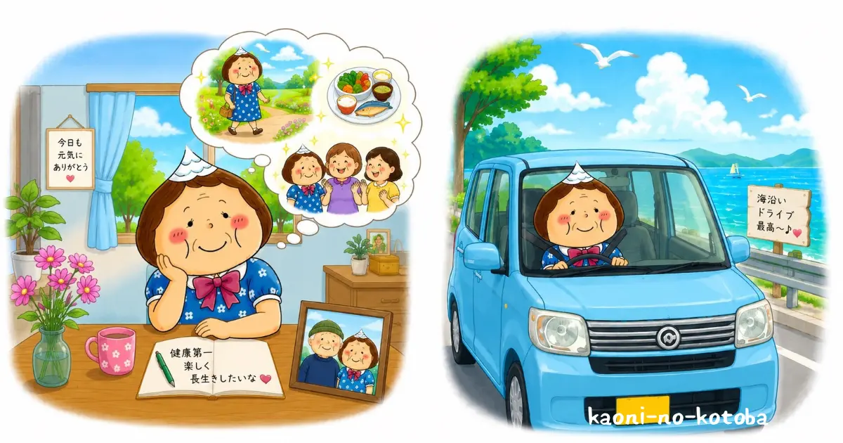 ジジを見送った後の新しい人生について考える母フーちゃんのイラスト